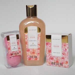 SPA LUXETIQUE Rose Scented Spa Product Lot of 3 Bubble Bath Bath Bomb Bath Salt